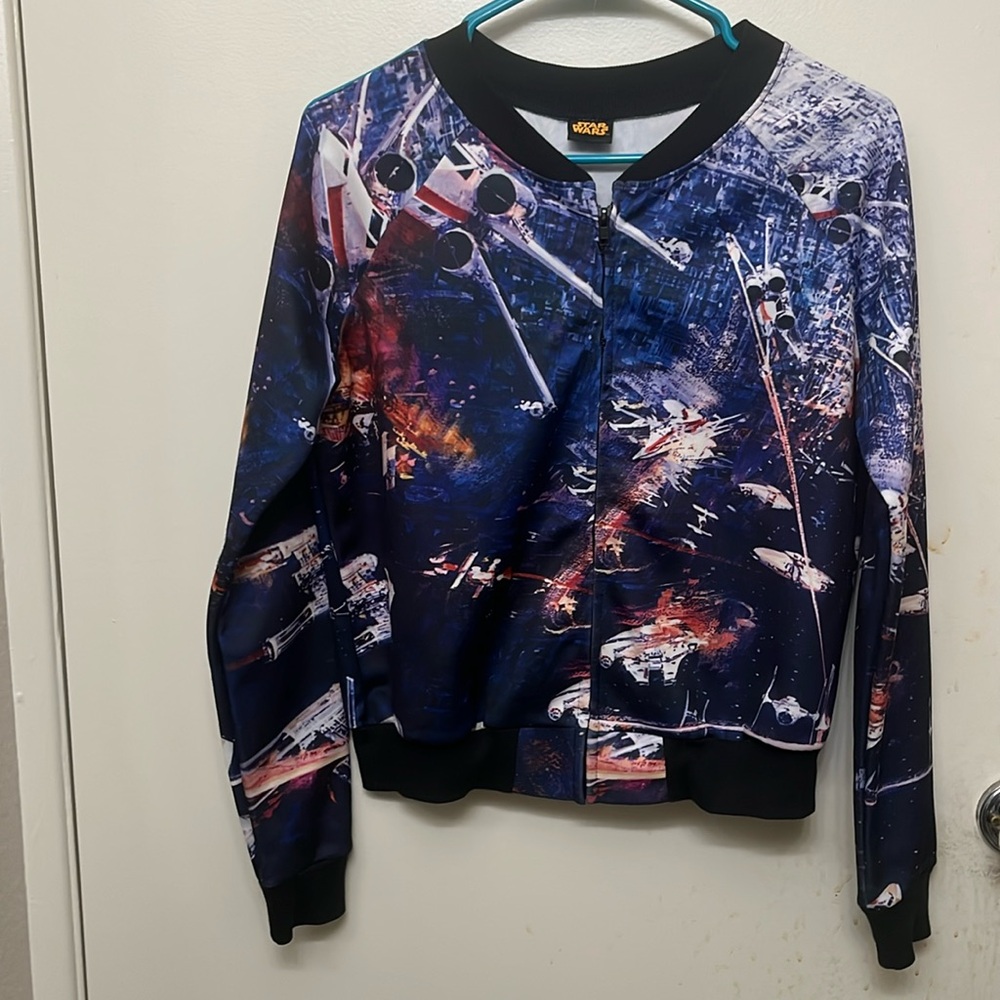 We Love Fine Star Wars Galaxy Wars Bomber Jacket Women’s M
